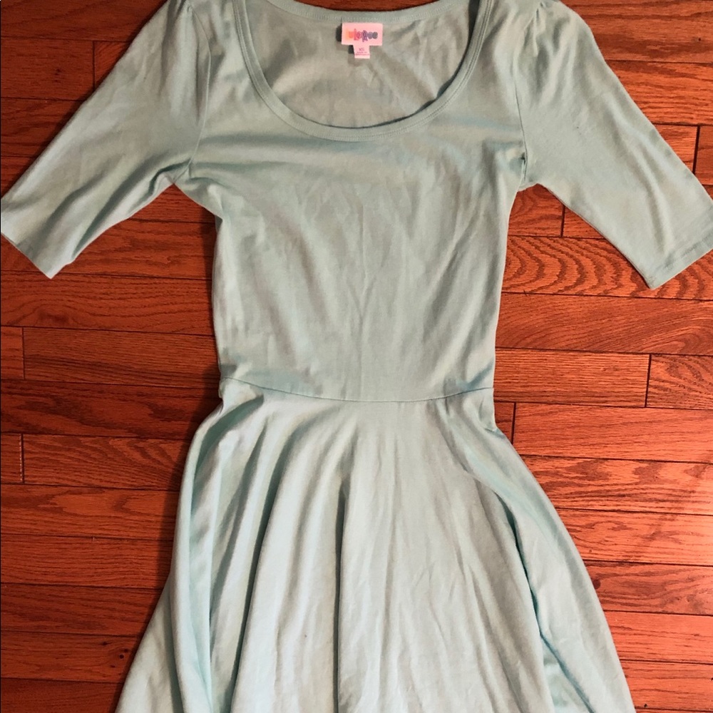 LulaRoe Mint Green Nicole Skater Dress-Extra Small
